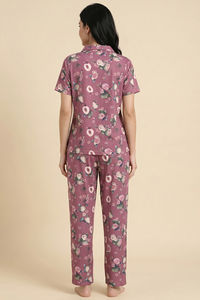Zivame Buttersoft Fruity Collection Knit Poly Pyjama Set - Mesa Rose — thumbnail 3